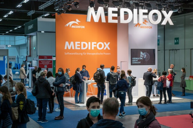Der Messestand der Firma Medifox auf der Therapie
