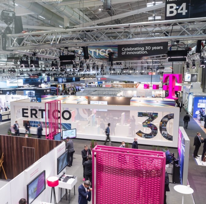 Messestände von oben